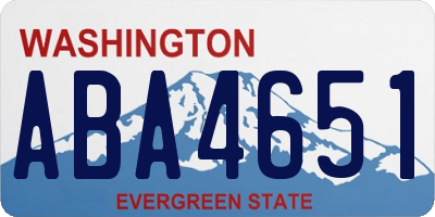 WA license plate ABA4651