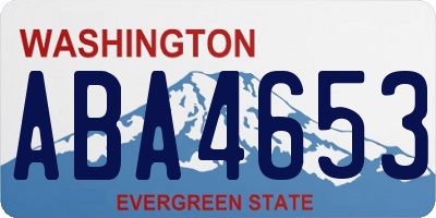 WA license plate ABA4653