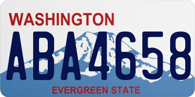 WA license plate ABA4658