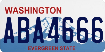 WA license plate ABA4666