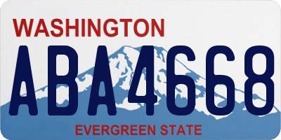 WA license plate ABA4668