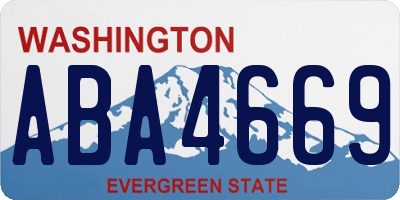 WA license plate ABA4669