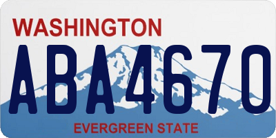 WA license plate ABA4670
