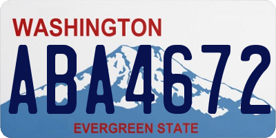 WA license plate ABA4672