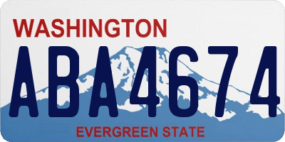 WA license plate ABA4674