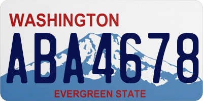 WA license plate ABA4678