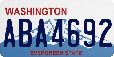 WA license plate ABA4692