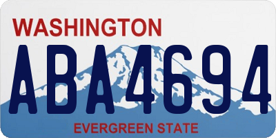 WA license plate ABA4694
