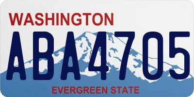 WA license plate ABA4705