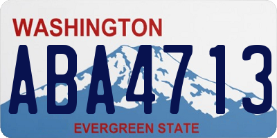 WA license plate ABA4713
