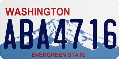 WA license plate ABA4716