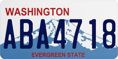 WA license plate ABA4718