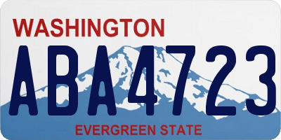 WA license plate ABA4723