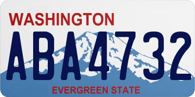 WA license plate ABA4732