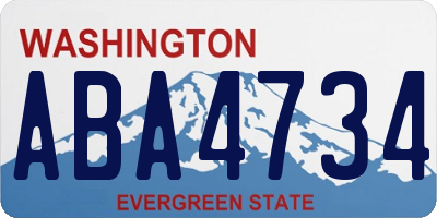 WA license plate ABA4734