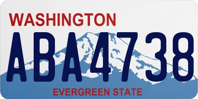 WA license plate ABA4738