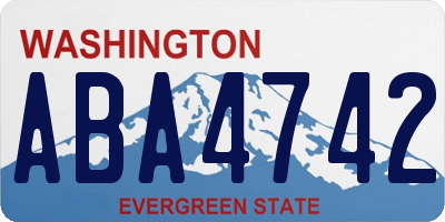 WA license plate ABA4742