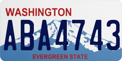 WA license plate ABA4743