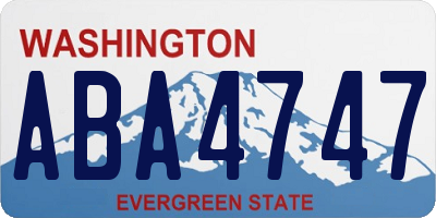 WA license plate ABA4747