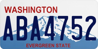 WA license plate ABA4752