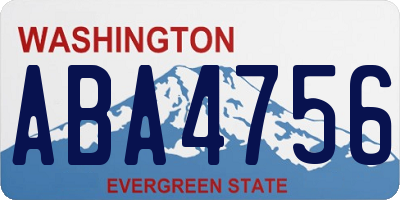 WA license plate ABA4756