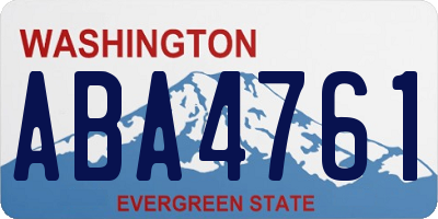 WA license plate ABA4761