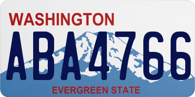 WA license plate ABA4766