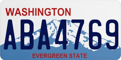 WA license plate ABA4769