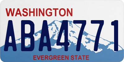 WA license plate ABA4771