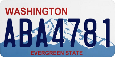 WA license plate ABA4781