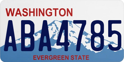 WA license plate ABA4785