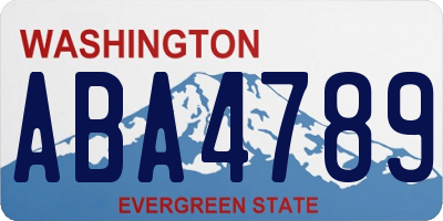 WA license plate ABA4789