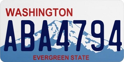 WA license plate ABA4794