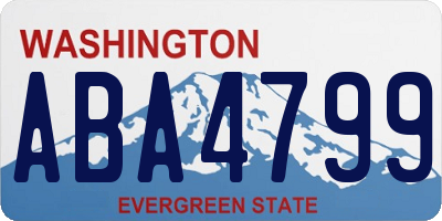 WA license plate ABA4799