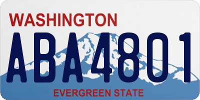 WA license plate ABA4801