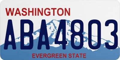 WA license plate ABA4803