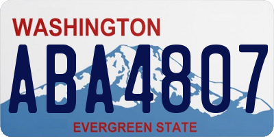 WA license plate ABA4807