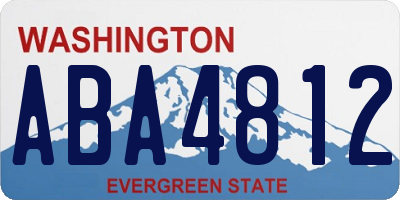 WA license plate ABA4812