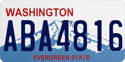 WA license plate ABA4816