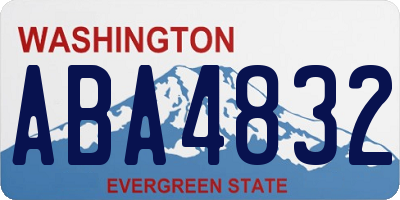 WA license plate ABA4832