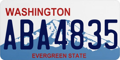 WA license plate ABA4835