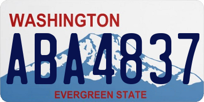 WA license plate ABA4837