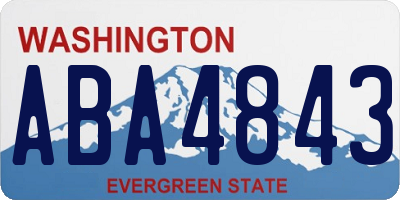 WA license plate ABA4843