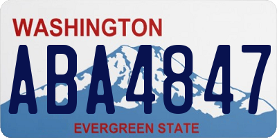 WA license plate ABA4847