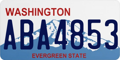 WA license plate ABA4853