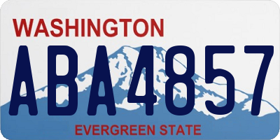 WA license plate ABA4857