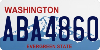 WA license plate ABA4860