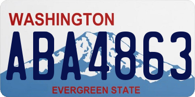 WA license plate ABA4863