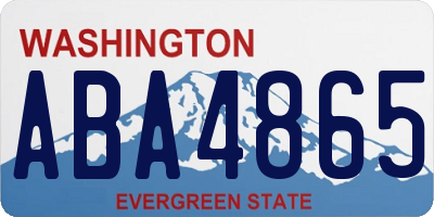 WA license plate ABA4865