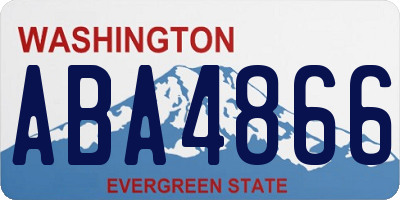 WA license plate ABA4866